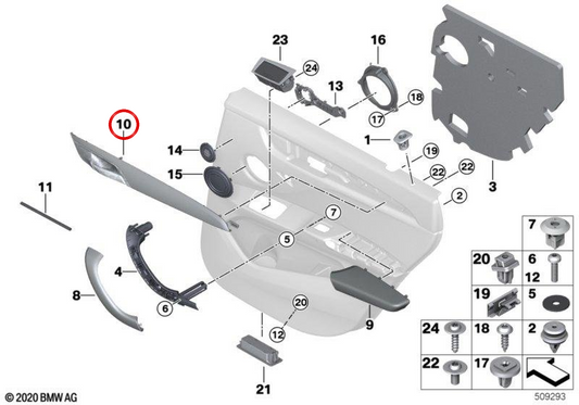 Links dekorative Formteile OEM 51427410957 für BMW F48, F49. Original BMW.