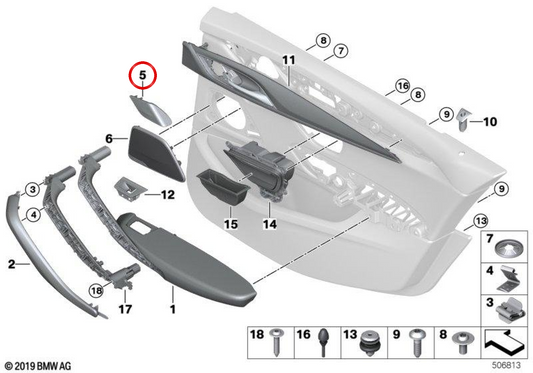 Tapa altavoz agudos derecho (tapas altavoz) TITAN para BMW G30 F90 G31 G32 GT G38