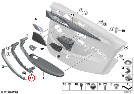 A destra OSA ASA OEM 51427438768 per BMW F90, G30, G31, G38. BMW originale.