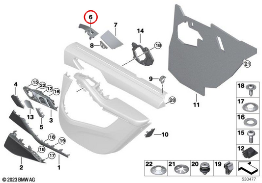 Curtinilla ha lasciato Parasol OEM 51427951221 per BMW G07. BMW originale.