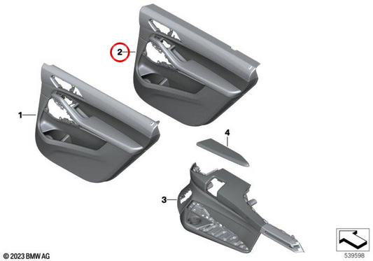 Pannello posteriore destro OEM 51427997562 per BMW G07. BMW originale.