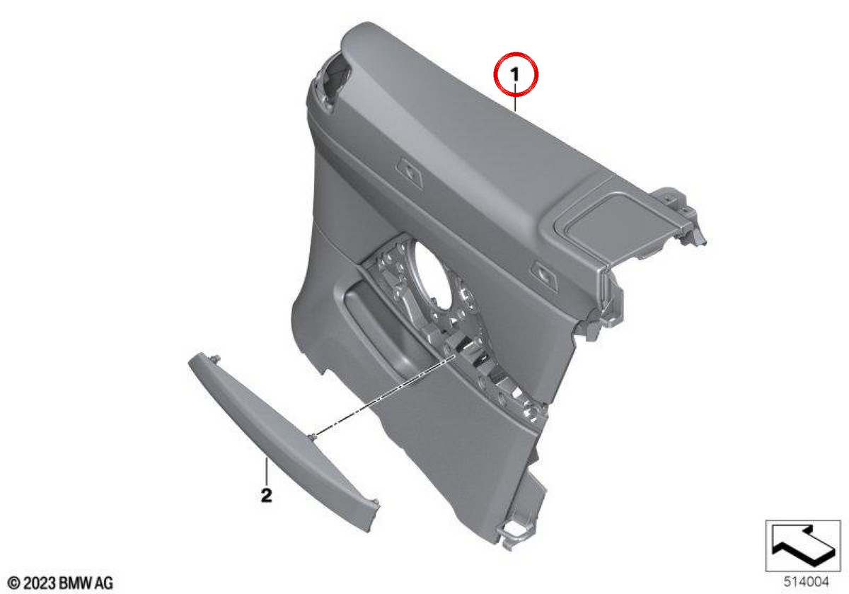 LEFT SIDE PANEL OEM 51427999007 for BMW G23. Original BMW.