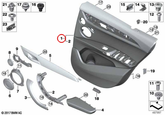 Rechte Heckdock OEM 5142809944 für BMW F39. Original BMW.