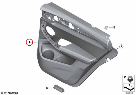 Dock posteriore destro OEM 51428747076 per BMW G02, F98. BMW originale.