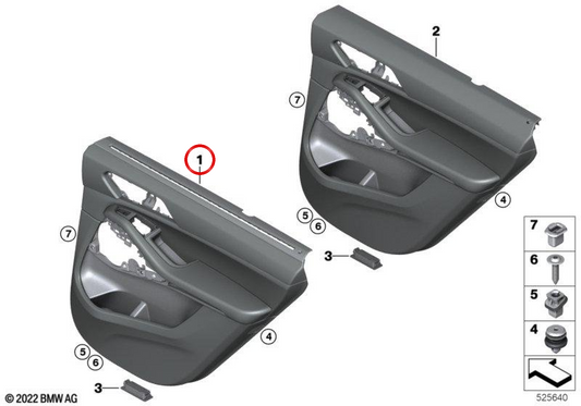 Right Rear Dock OEM 51429474174 for BMW G05. Original BMW.