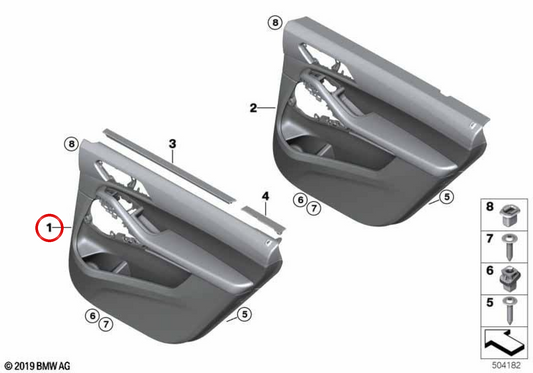 Dock posteriore destro OEM 51429474276 per BMW G07. BMW originale.
