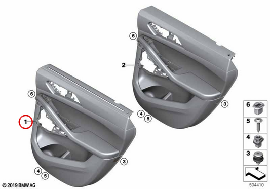 Right Rear Dock OEM 51429474382 for BMW G06. Original BMW.