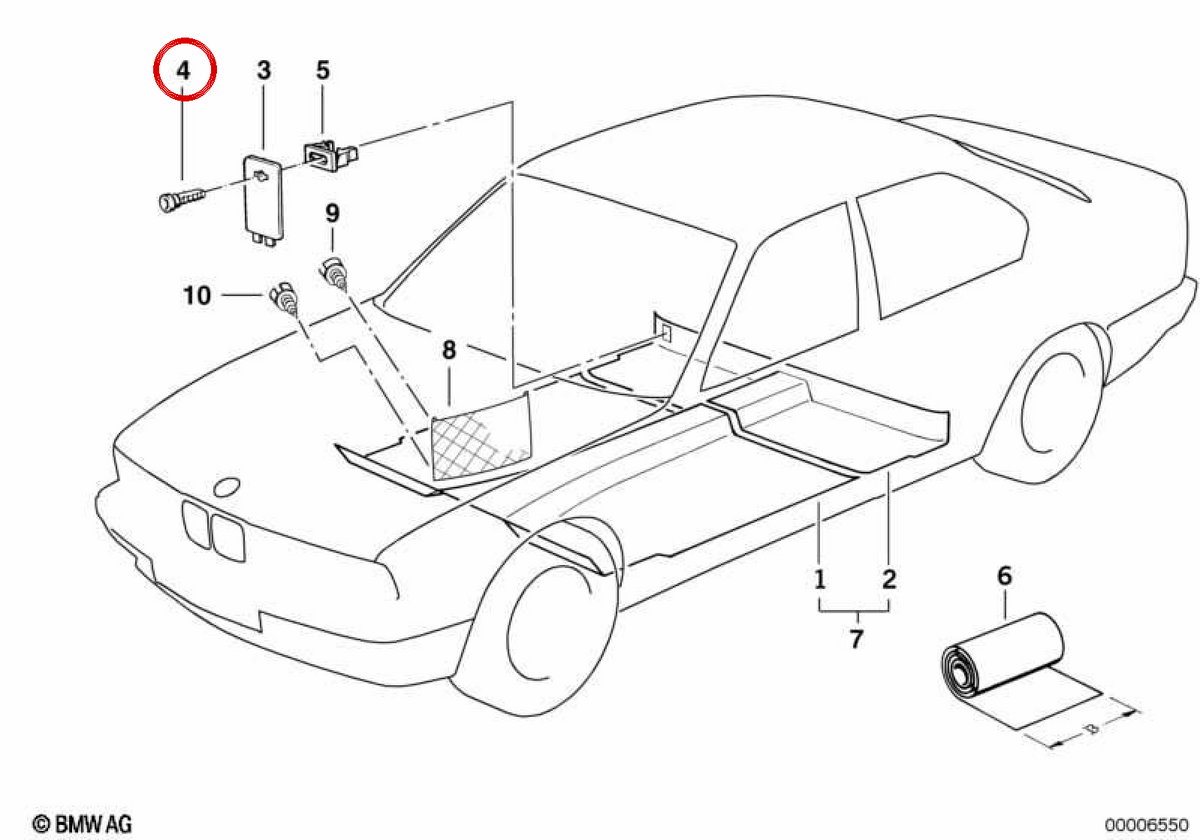OEM 51431949612 Klemmknopf für BMW E34, E32. Original BMW.