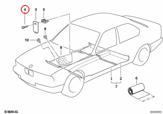 Botão de retenção OEM 51431949612 para BMW E34, E32. BMW genuíno.