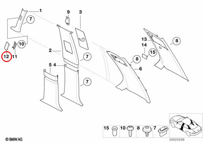 BRONDEN "AIRBAG" OEM 51432251367 für BMW E81, E82, E87, E46, E90, E91, E92, E39, E60, E61, E63, E38, E65, E66, E83, E53, E70, E71, E71, E72, E72, E72, E72, E72, E72, E72. Original BMW.