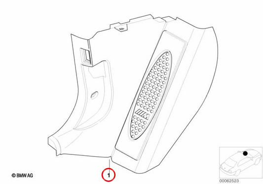 SIDE COATING RESAPIÉS M, left front OEM 51432695411 for BMW 3 E46 Series. Original BMW.