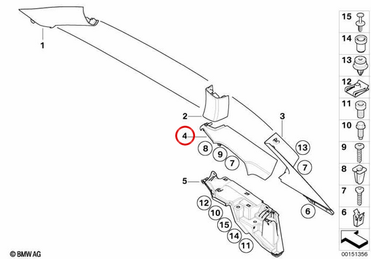 OEM Right Formabdeckung 51433421452 für BMW E86. Original BMW.