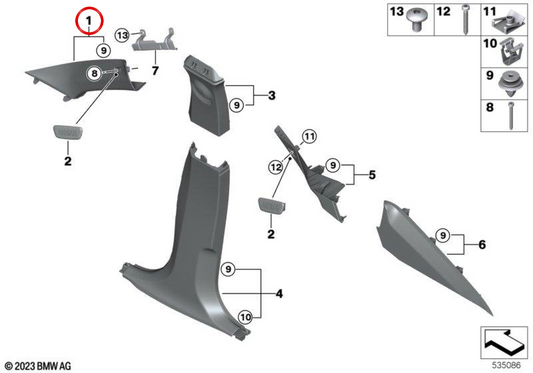 PILA ETRESCIBILE A IZQUIERDO OEM 51435A1F923 per BMW X2 U10. BMW originale.