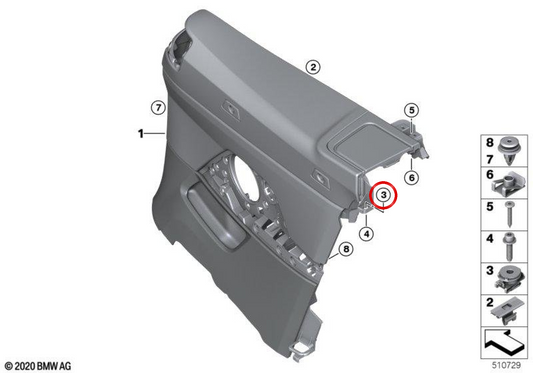 AusgleichSment OEM 51435A369D9 pour BMW G23, G83. BMW d'origine.
