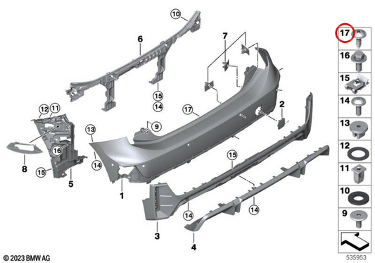 OEM 51435A737D0 Fixierschraube für Mini J01 Cooper E, J01 JCW E, J05 Aceman e ... und mehr. Original Mini.
