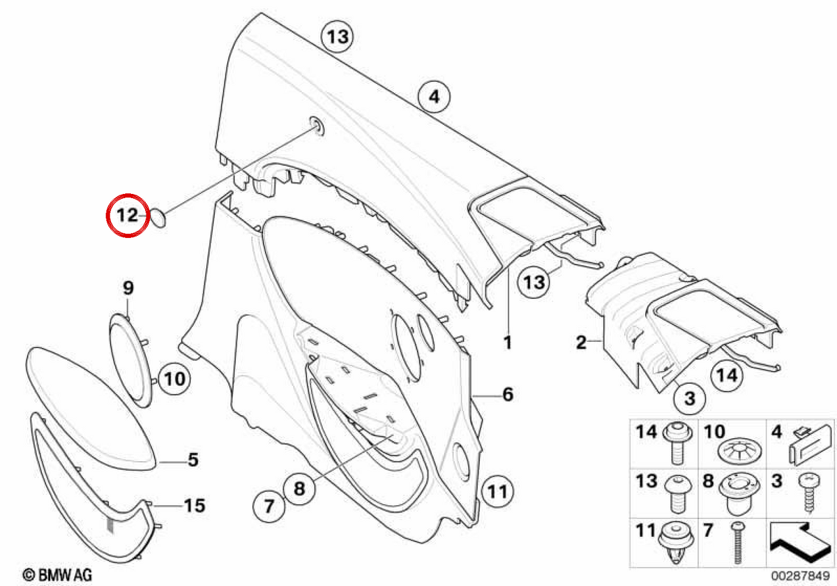 OEM 51436953111 Linkswindabweiser für BMW E64. Original BMW.