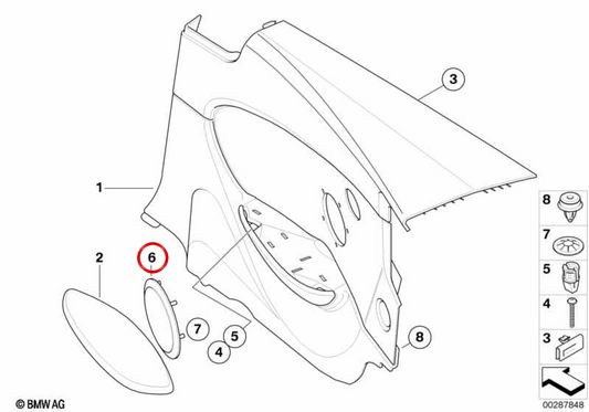 Haut-parleur arrière OEM 51436978050 pour BMW E63, E64. BMW d'origine.