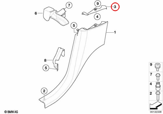 Right side cover OEM 51437002506 for BMW E52 (Z8). Original BMW.