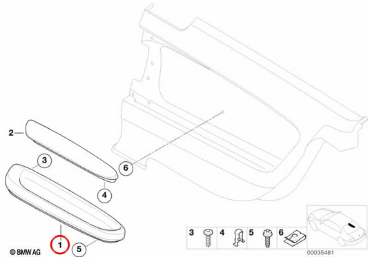 Supporto posteriore destro Titan II OEM 51437053020 per BMW E46. BMW originale.