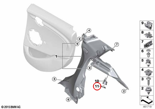 Modanatura cieca coperchio presa posteriore laterale Carbon Black OEM 51437350161 per MINI F55, F56, F56 BEV, F55 LCI, F56 LCI, F56 BEV LCI. Originale MINI.