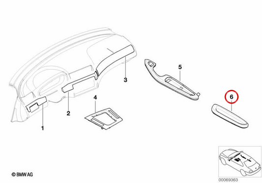 Apoio de braço traseiro direito em alumínio OEM 51437895834 para BMW E46 (todos os modelos compatíveis: Saloon, Coupé, Touring, Cabrio, Compact). BMW genuíno.