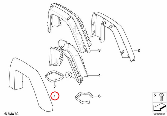 Tampa esquerda OEM 51437906711 para BMW E85 Z4. BMW genuíno.