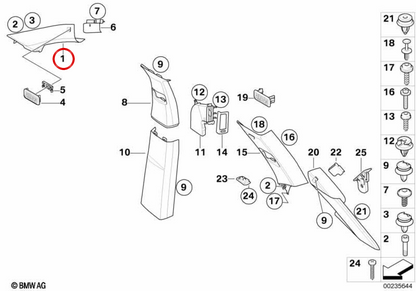 PILA MORMAGGIO OEM 51438037355 per BMW E70, E71. BMW originale.
