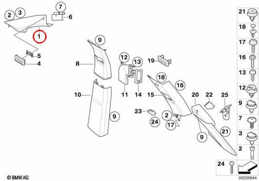 PILA MORMAGGIO OEM 51438037355 per BMW E70, E71. BMW originale.