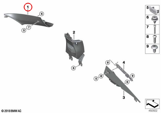 Pilar to Law OEM 51438076102 für BMW F92, G15. Original BMW.