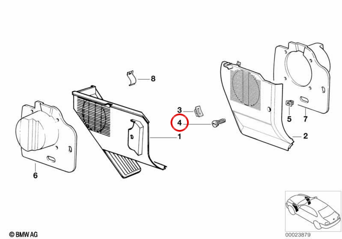 OEM 51438203384 lock knife for BMW E36 and E39. Original BMW.