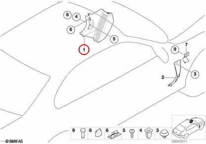 Revestimiento lateral con reposapiés delantero izquierdo negro OEM 51438213945 para BMW Serie 3 E46. Original BMW.