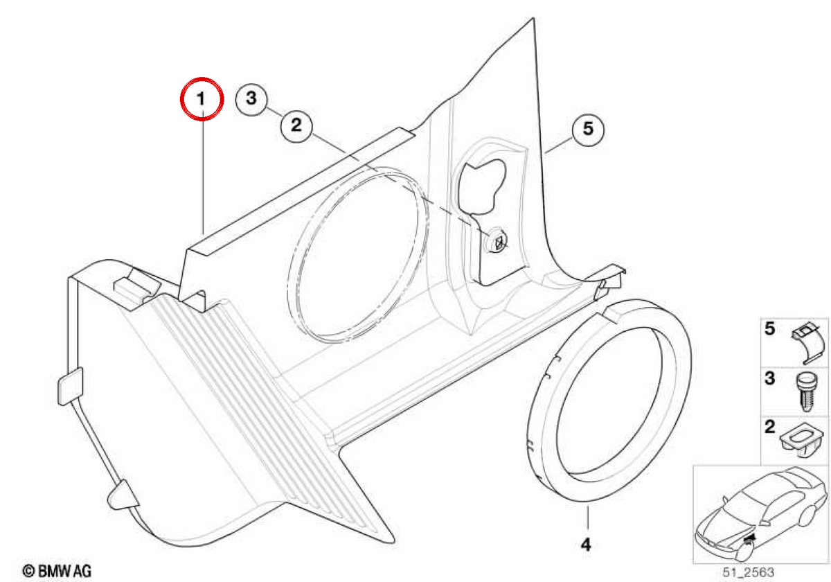 Right front side panel 51438399856 for BMW E36 and Z3. Original BMW.