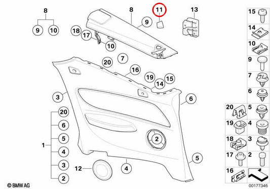 Ausgabe des linken Sicherheitsgurts 51439128775 für BMW E88. Original BMW.