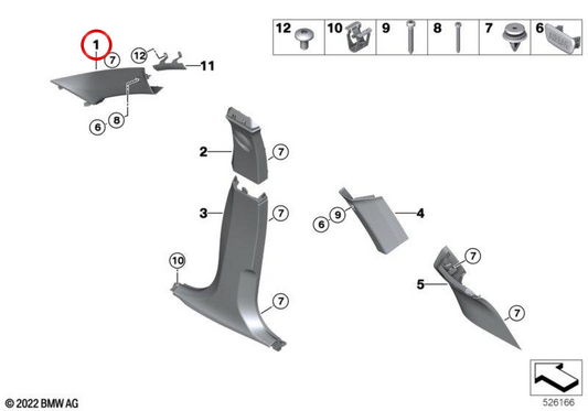 PILA MORMAZIONE OEM 51439462312 per BMW U11. BMW originale.
