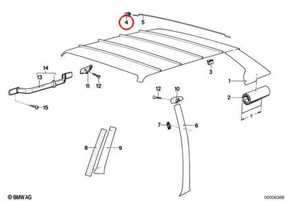 Rubber Pasacable OEM 51441815634 for BMW E21, E12, E24, E23. Original BMW.