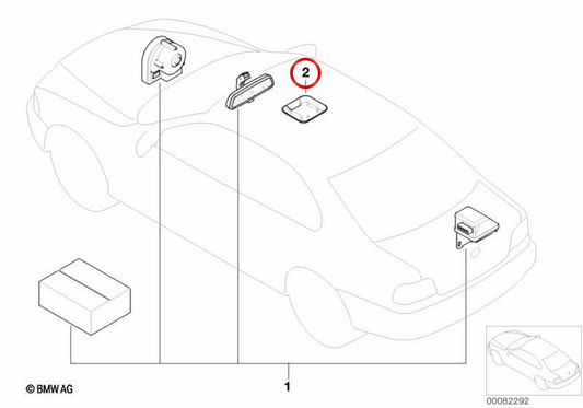 Copertura del sensore ad ultrasonide interno 51442698330 per BMW E39. BMW originale.