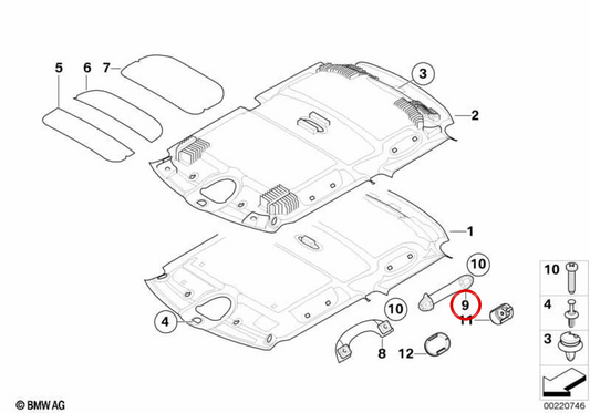 Alça traseira direita OEM 51442753144 para MINI R56, R56 LCI, Clubman R55, Clubman R55 LCI em acabamento Carbon Black. MINI originais.