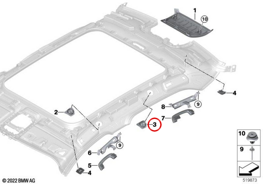 Verspace arrière droit OEM 51445A44118 pour BMW G70. BMW d'origine.