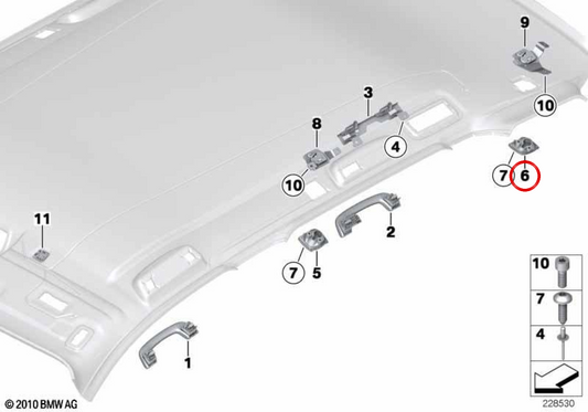 Tampa de ancoragem da rede de separação traseira OEM 51447245440 para BMW F25. BMW genuíno.
