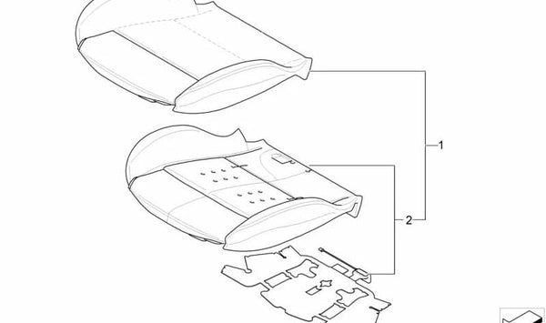 Cojín de asiento deportivo OEM 52103455248 para BMW X3 E83, E83N. Original BMW.