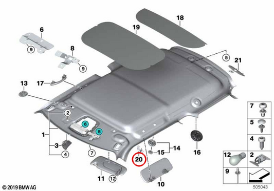 Chassis-Blech zur Verformung Innenhimmel links OEM 51447370969 für MINI F56, F56 Electric, F56 LCI, F56 Electric LCI, F66. Original MINI