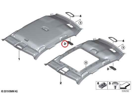 Grade esquerda do alto-falante do teto OEM 51447473041 para BMW F40. BMW genuíno.