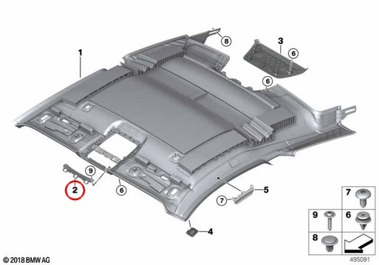 Tampa do espelho base OEM 51447484157 para BMW F91, F92, F93, G14, G15, G16. BMW genuíno.