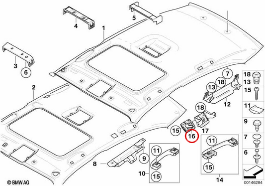 OEM 51448036313 Links -Trennungsnetzwerkabdeckung für BMW E81, E87, F20, F21, E84. Original BMW.