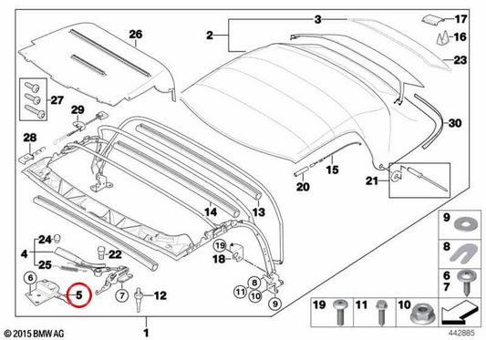 Links Basker OEM 51448397181 für BMW E36 und Z3. Original BMW.