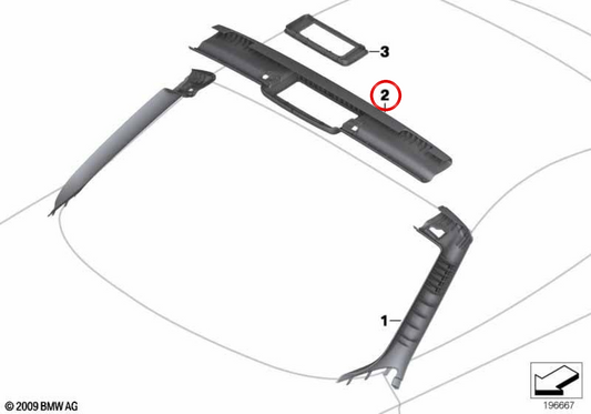 Guarnição superior do pára-brisa OEM 51449128407 para BMW Z4 E89. BMW genuíno.