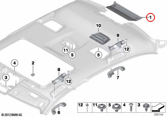Copertura della luce del freno OEM 51449196977 per BMW F10, F18. BMW originale.