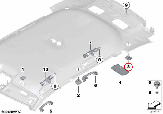 Tampa traseira direita OEM 51449202506 para BMW F11. BMW genuíno.