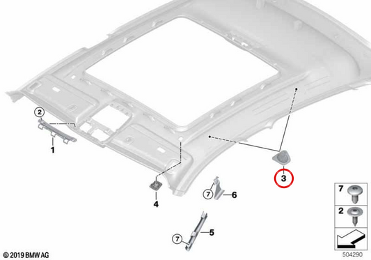 Links hinterer Lautsprecher OEM 51449459927 für BMW G06, F96. Original BMW.