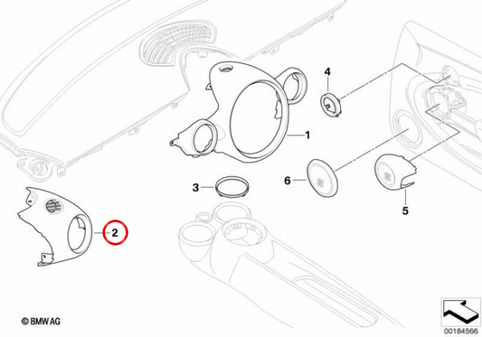 Right instrument panel air outlet cover OEM 51452752800 for MINI R56, R55, R57, R58, R59... and more. Original MINI.